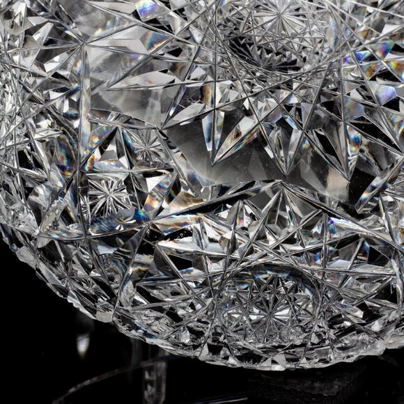 American Brilliant Cut Crystal Vanity Jar | Antique Collectible | Crystal Powder - Picture 5 of 8